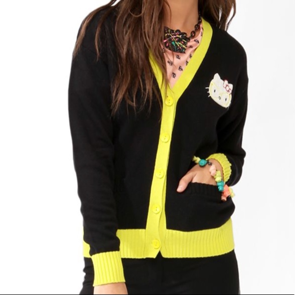 Hello Kitty Nerd Black Cardigan Forever 21